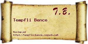 Tempfli Bence névjegykártya